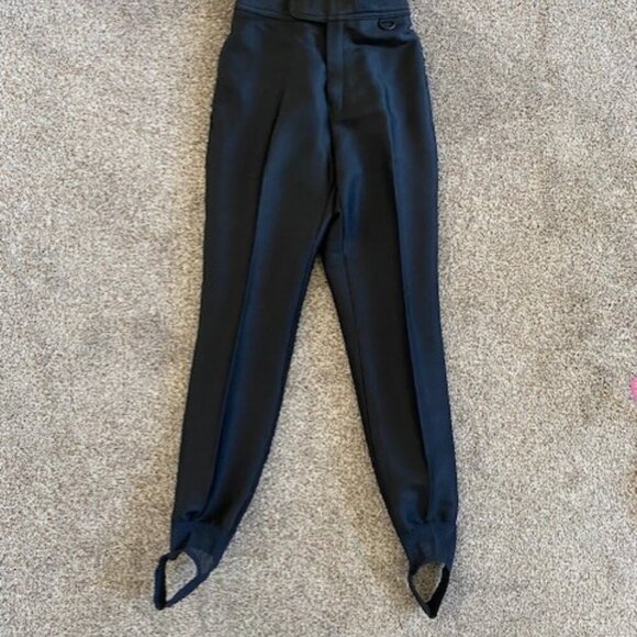 NWT Vintage Schoeller Skifans Stretch Stirrup Ski Pants Black Sz 4 - Picture 4 of 13